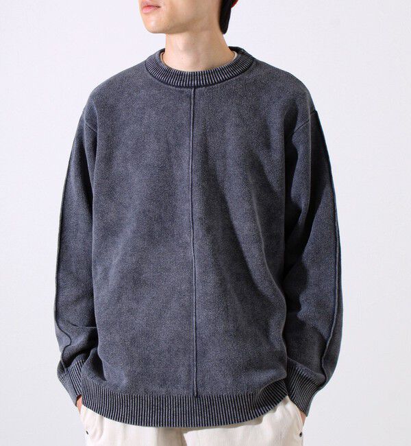 GLOSTER「【縫製が魅せる主役ディテール】表リンキングクルーニット アシッド加工」|ニット・セーター|