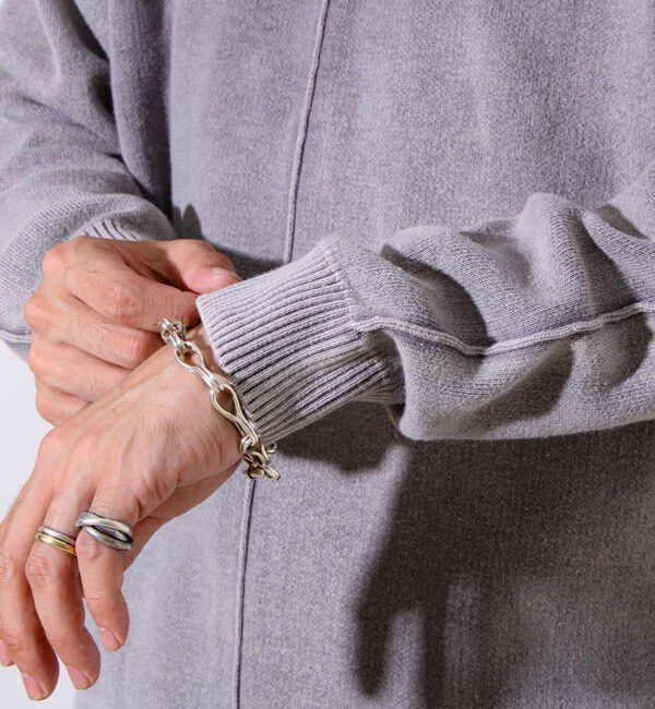 GLOSTER「【縫製が魅せる主役ディテール】表リンキングクルーニット アシッド加工」|ニット・セーター|