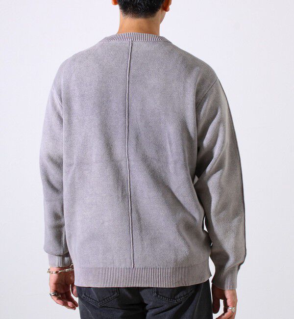 GLOSTER「【縫製が魅せる主役ディテール】表リンキングクルーニット アシッド加工」|ニット・セーター|