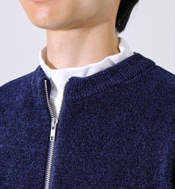 GLOSTER「【チクチクしないニットシリーズ】モールダブルフェイス クルージップカーデ」|カーディガン|