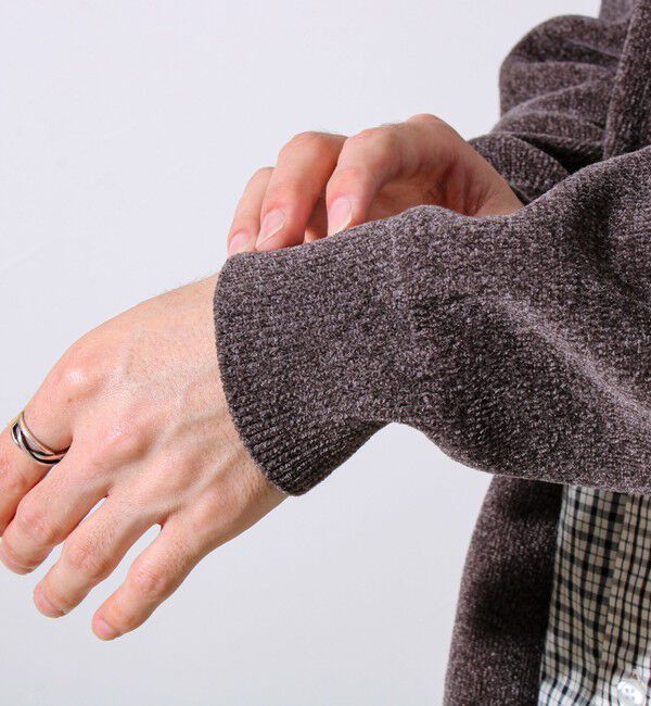 GLOSTER「【チクチクしないニットシリーズ】モールダブルフェイス クルージップカーデ」|カーディガン|