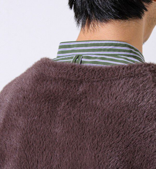 GLOSTER「モヘヤライク シャギークルーネックカーディガン」|カーディガン|