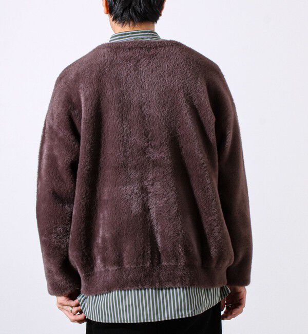 GLOSTER「モヘヤライク シャギークルーネックカーディガン」|カーディガン|