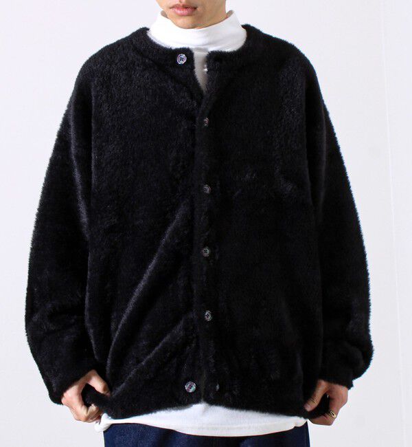 GLOSTER「モヘヤライク シャギークルーネックカーディガン」|カーディガン|