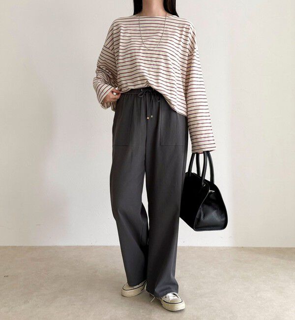 fredy emue「【人気商品の新型】ボーダーハートステッチルーズロンTシャツ」|Tシャツ・カットソー|