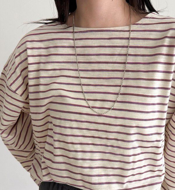 fredy emue「【人気商品の新型】ボーダーハートステッチルーズロンTシャツ」|Tシャツ・カットソー|