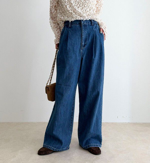 fredy emue「デニムタックスラックス」|デニム|ネイビー