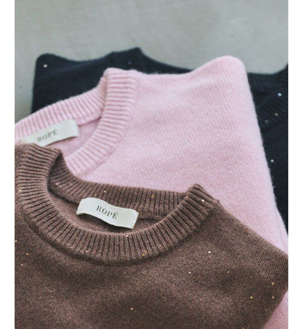 ROPE「スーパーファインメリノウールスパンコールニット」|ニット・セーター|