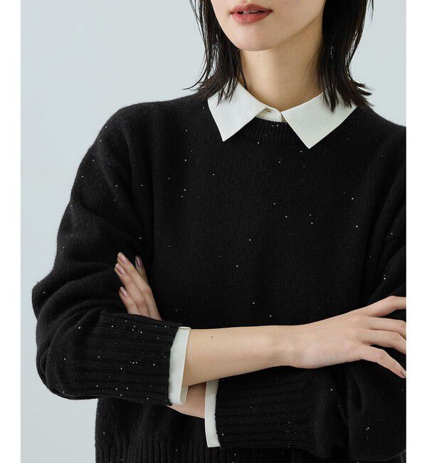 ROPE「スーパーファインメリノウールスパンコールニット」|ニット・セーター|