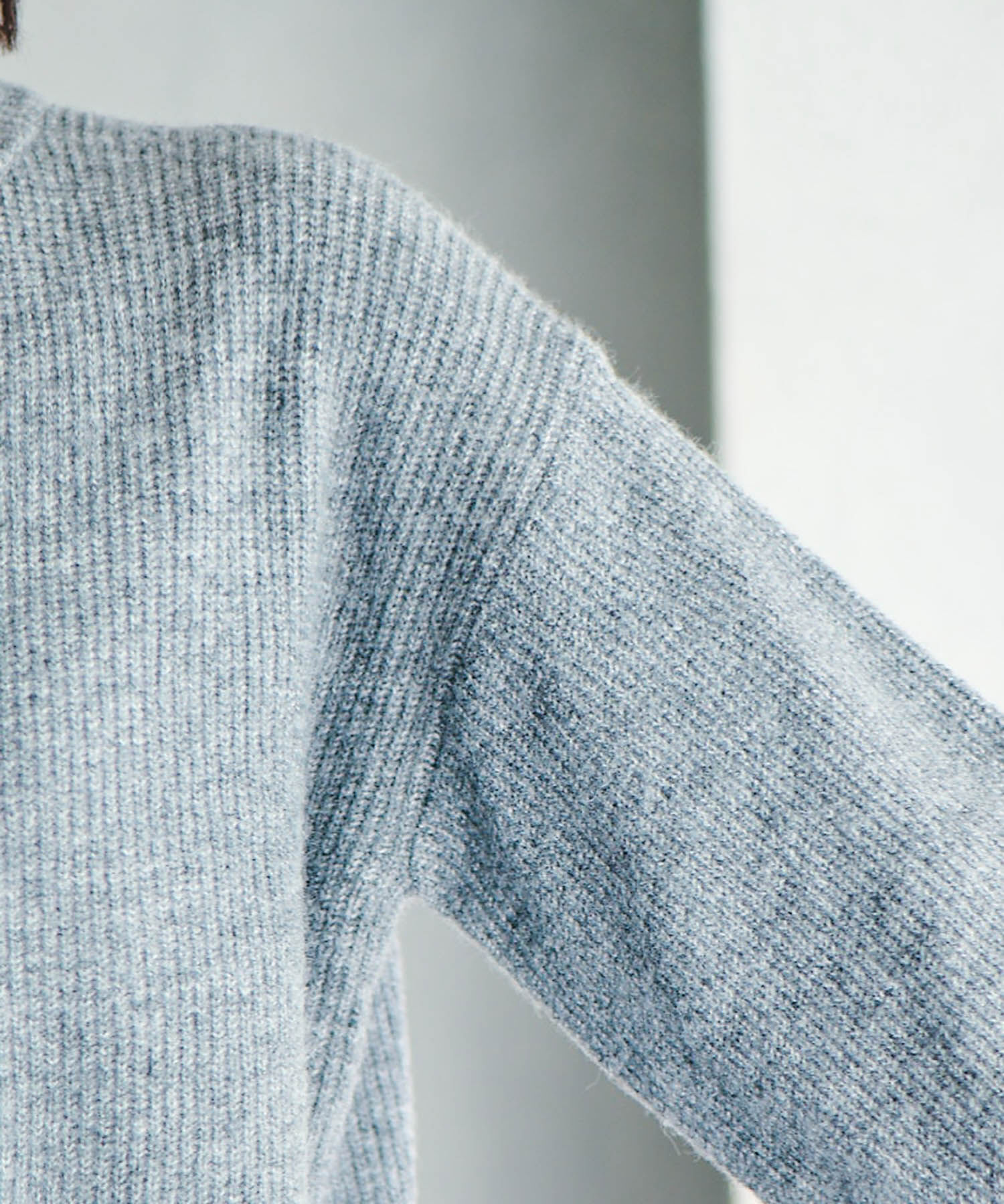 VIS「【洗える】ミドルゲージメランジ畦ハイネックニット」|ニット・セーター|