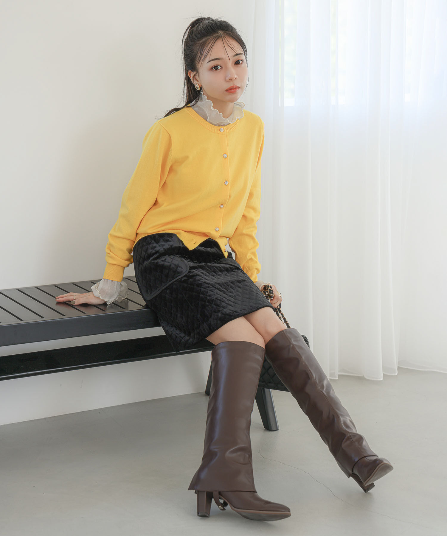 VIS「【洗える・吸湿発熱・静電防止】色々釦クルーネックカーディガン【ECO THERMO WALKER(R)】」|カーディガン|