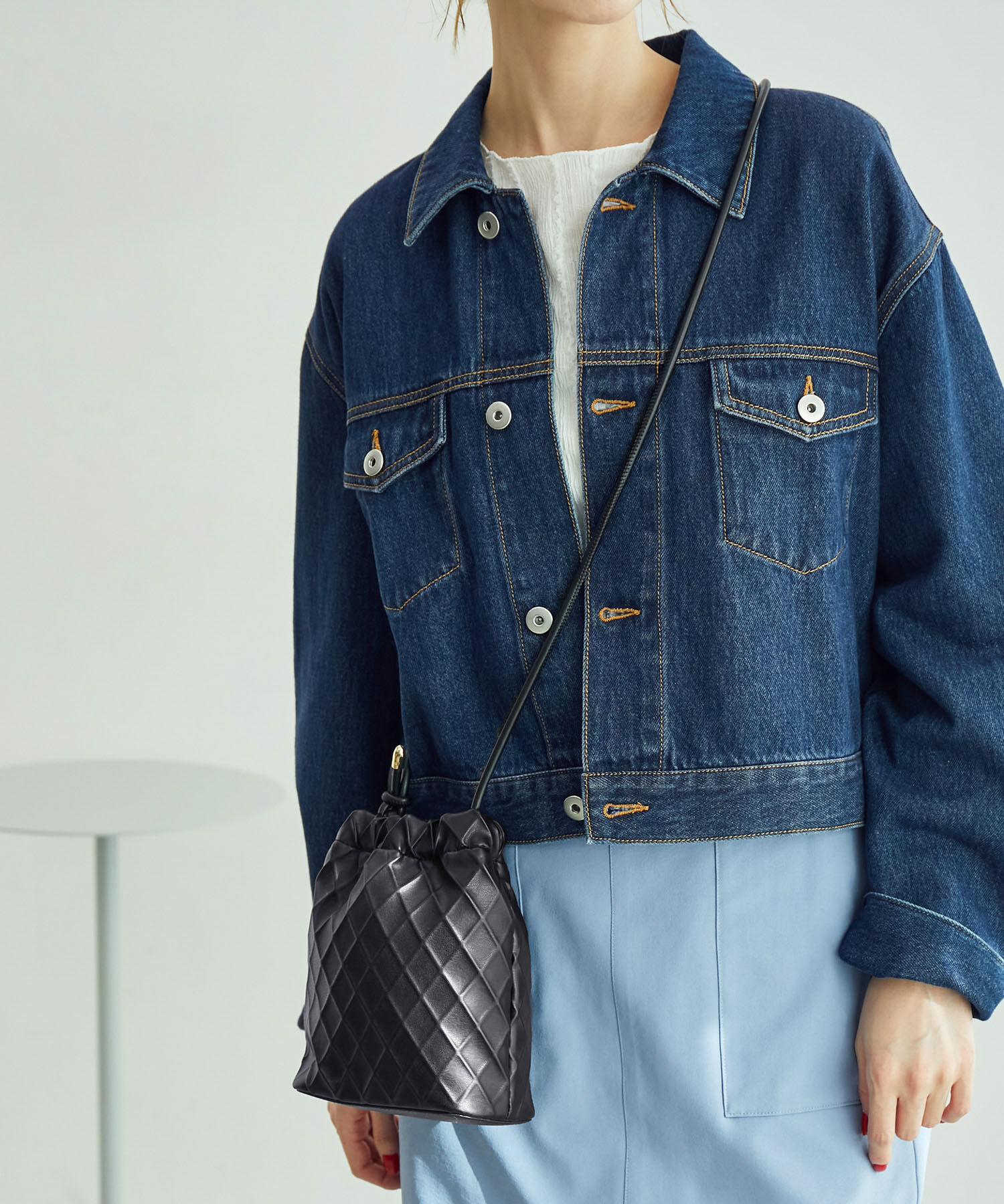 ROPE PICNIC PASSAGE「スクエアエンボスドロストリングショルダーバッグ」|ショルダー・メッセンジャー|