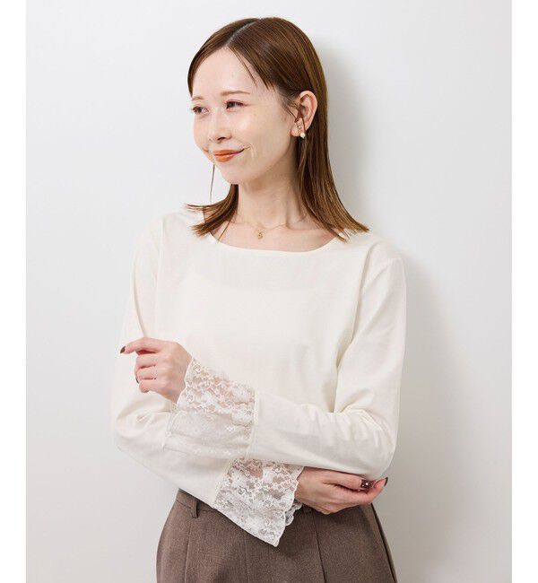 Rope&rsquo;Picnic「袖レースカットトップス」|Tシャツ・カットソー|