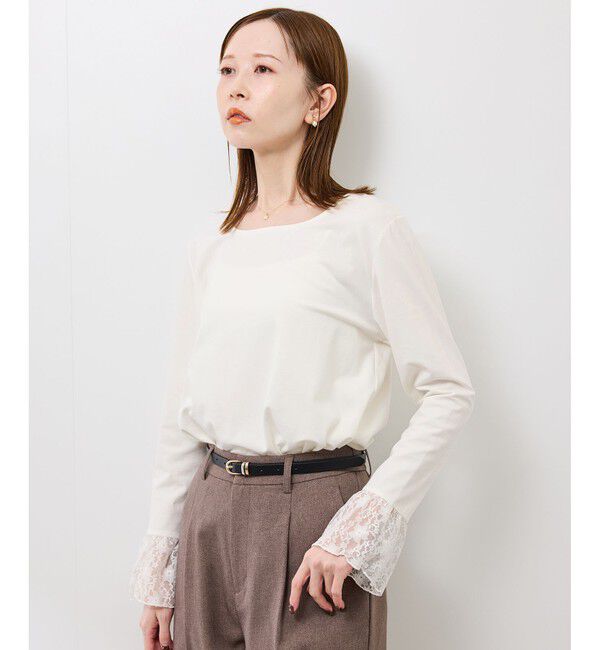 Rope&rsquo;Picnic「袖レースカットトップス」|Tシャツ・カットソー|