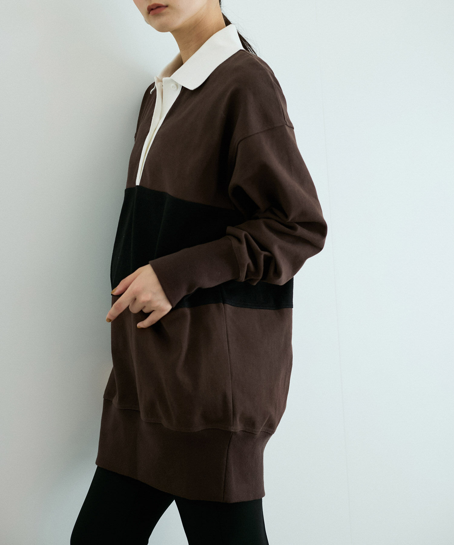 ADAM ET ROPE'「ラガーシャツミニワンピース」|ワンピース|