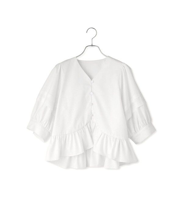 ADAM ET ROPE'「【WEB限定】パフスリーブギャザーブラウス」|シャツ・ブラウス|