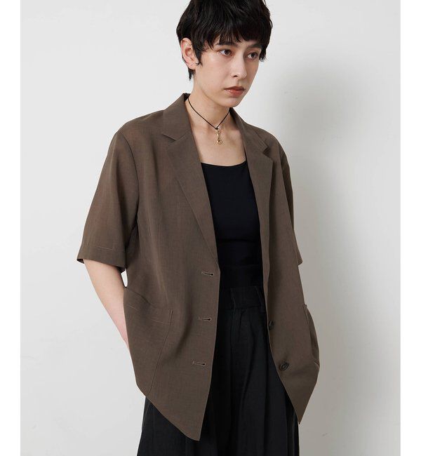 THE PAUSE「【THE PAUSE】シアーハーフスリーブジャケット」|テーラードジャケット|