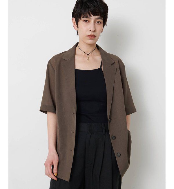 THE PAUSE「【THE PAUSE】シアーハーフスリーブジャケット」|テーラードジャケット|