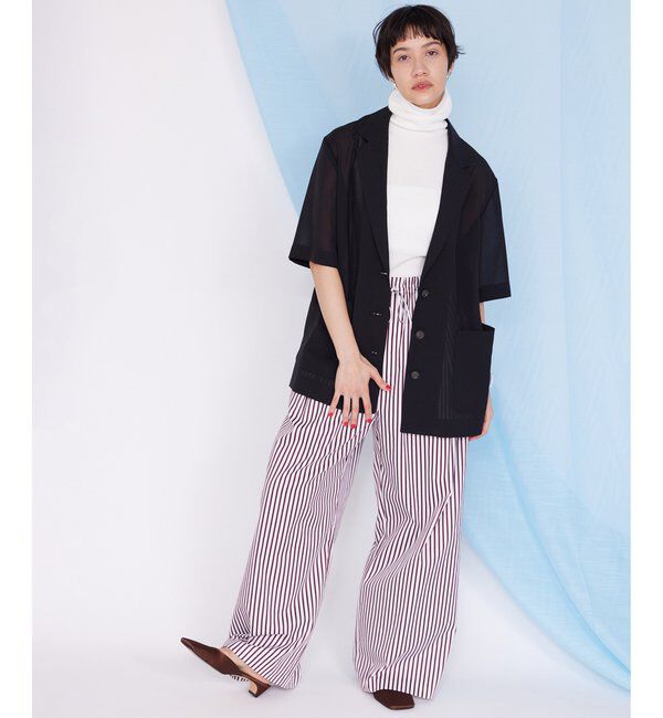 THE PAUSE「【THE PAUSE】シアーハーフスリーブジャケット」|テーラードジャケット|