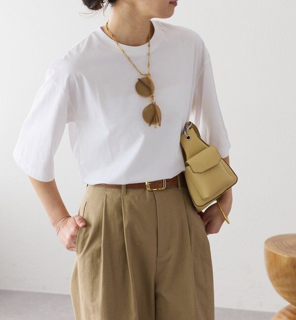  「【接触冷感/UVカット機能付き】ゴブソデクルーネックTee」|Tシャツ・カットソー|