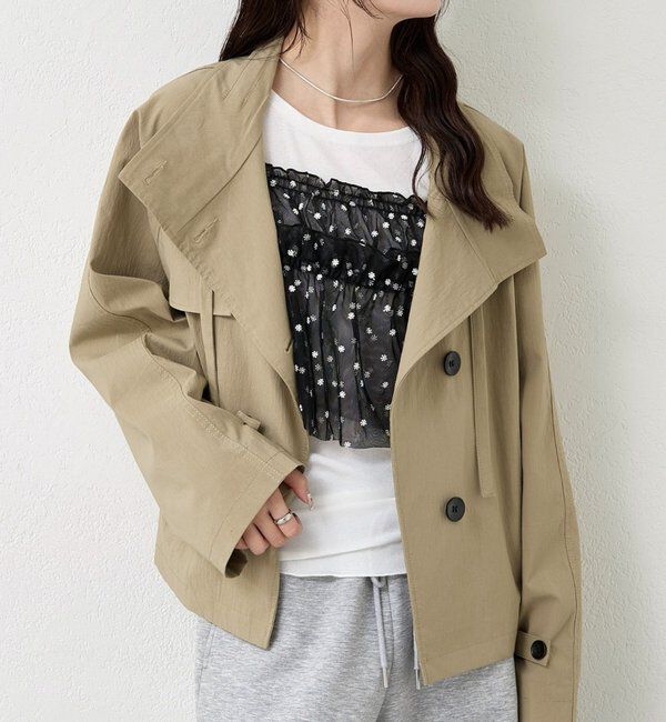  「スタンドカラーショートトレンチ」|トレンチコート|