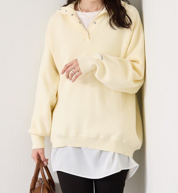  「26SSスウェットライクヘンリーニット」|ニット・セーター|