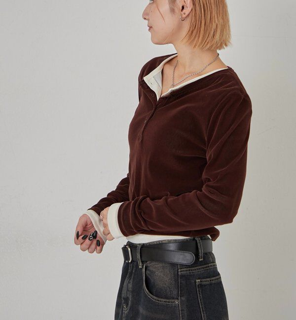  「フロッキーメッシュ ヘンリートップス」|Tシャツ・カットソー|