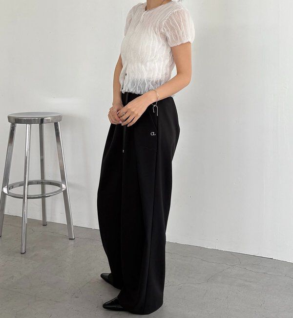  「シャーリング半袖カーディガン」|カーディガン|