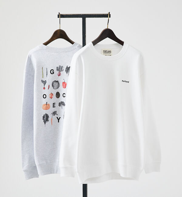 ABAHOUSE「【PORTLAND-GROCERY】バックプリント クルーネックスウェット /」|スウェット・ジャージ|