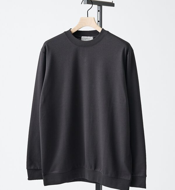 ABAHOUSE「【SMART CLOSET】シルキータッチ モックネック 長袖Tシャツ」|Tシャツ・カットソー|