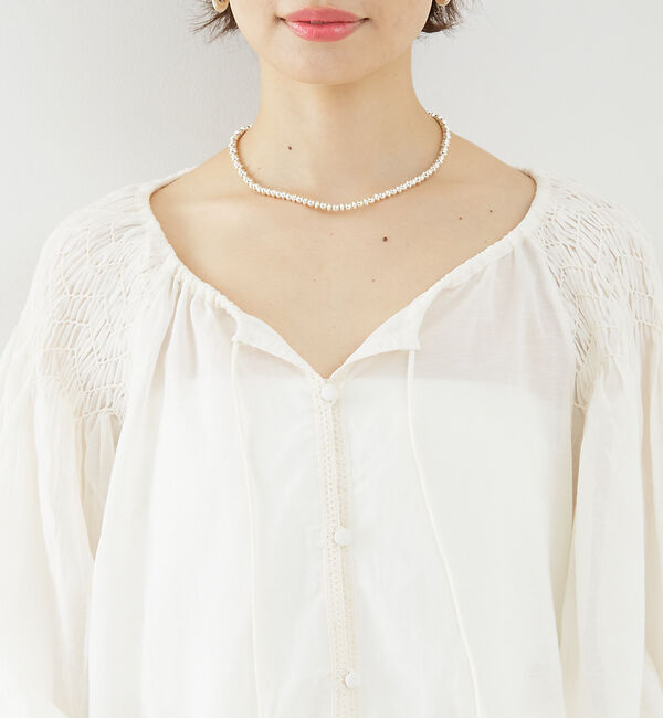 Rouge vif「コットンレーヨンボイルスモッキングブラウス」|シャツ・ブラウス|