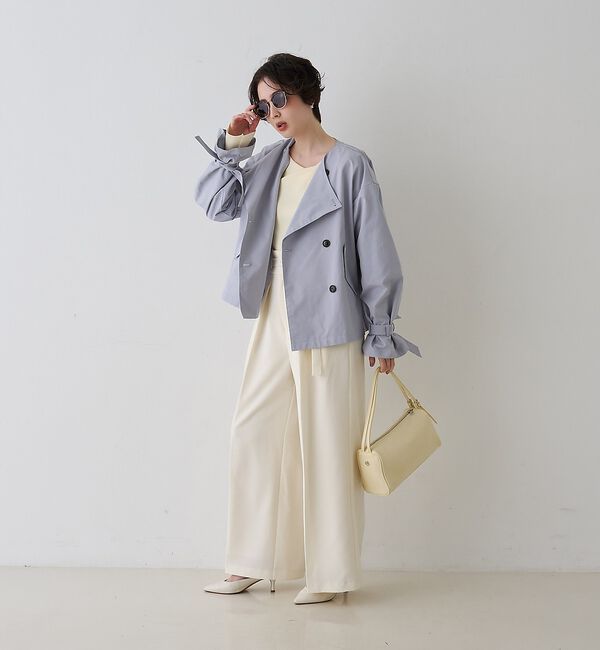 Rouge vif「【一部店舗限定】ドレープスリットスリーブリブニット」|ニット・セーター|