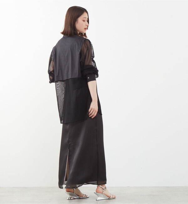 SOFFITTO「コットン&times;チュールMIXブラウス」|シャツ・ブラウス|