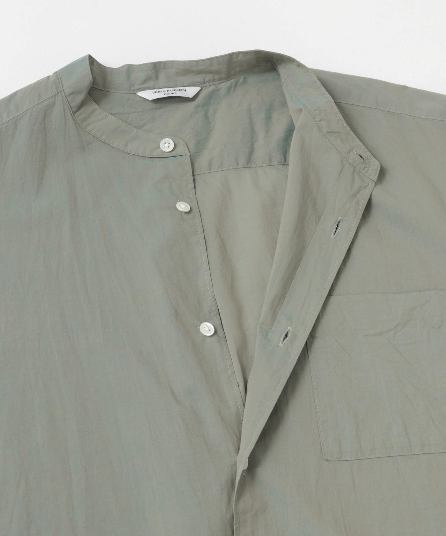 URBAN RESEARCH DOORS「玉虫シャンブレー バンドカラーシャツ」|シャツ・ブラウス|