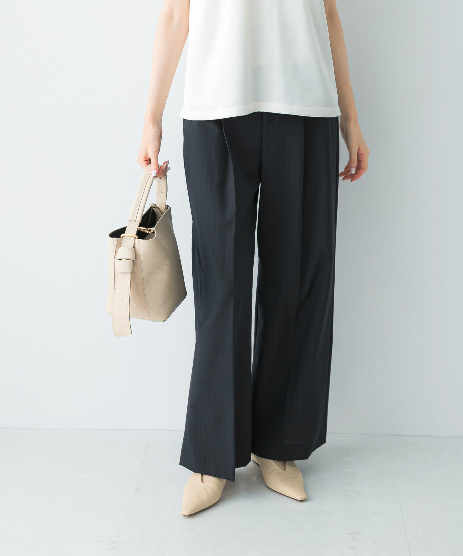 URBAN RESEARCH ROSSO「ウール混防シワハイウエストワイドスラックス」|その他|