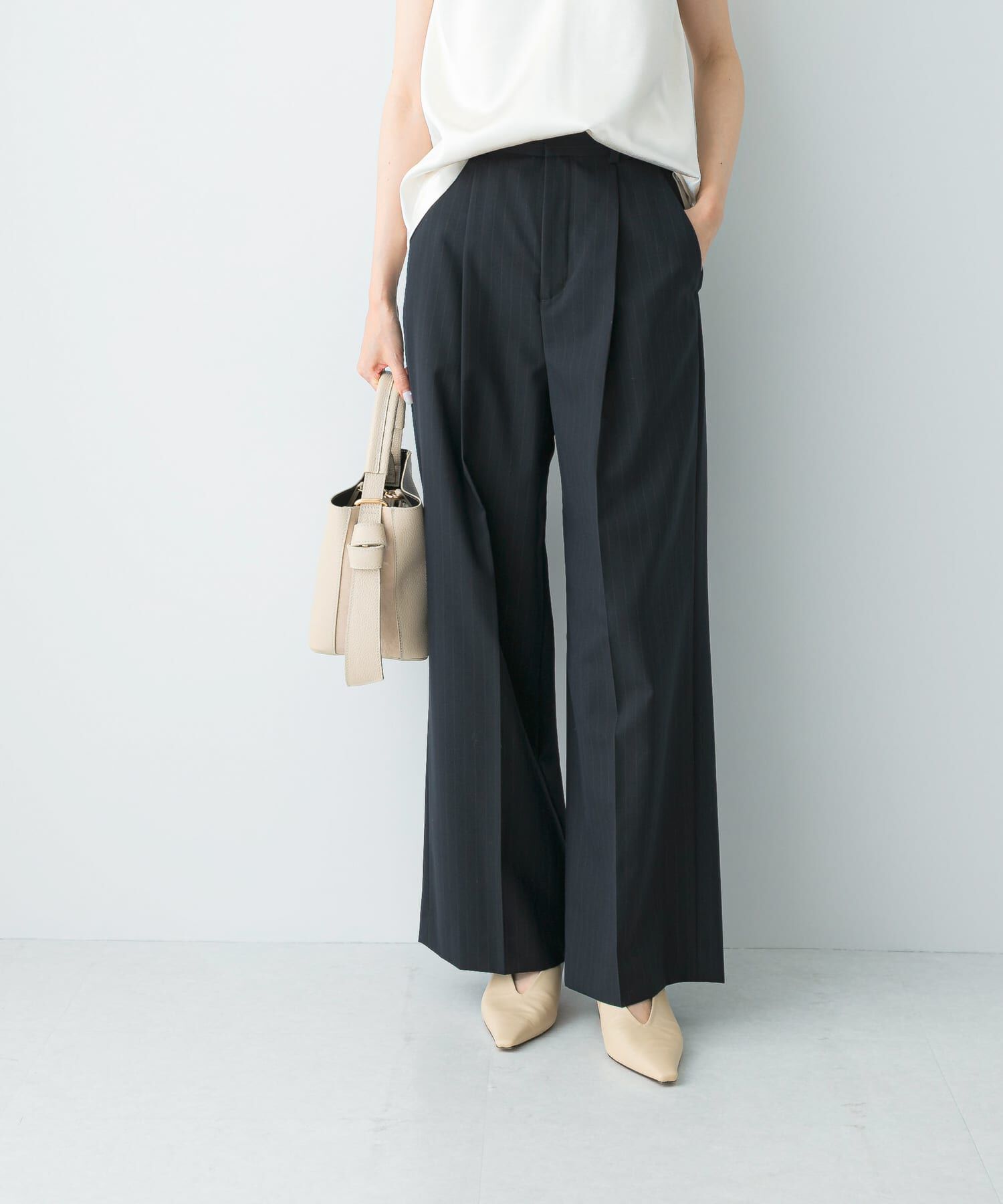 URBAN RESEARCH ROSSO「ウール混防シワハイウエストワイドスラックス」|その他|