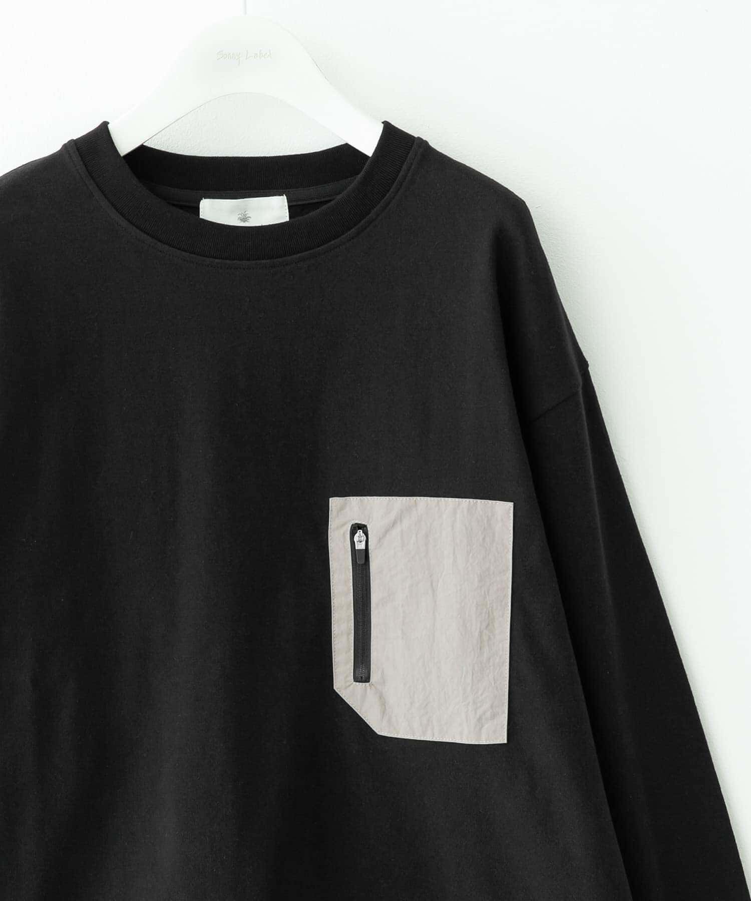 Sonny Label 「ヘビーウェイトナイロン布帛ポケットロングスリーブTシャツ」|Tシャツ・カットソー|ブラック