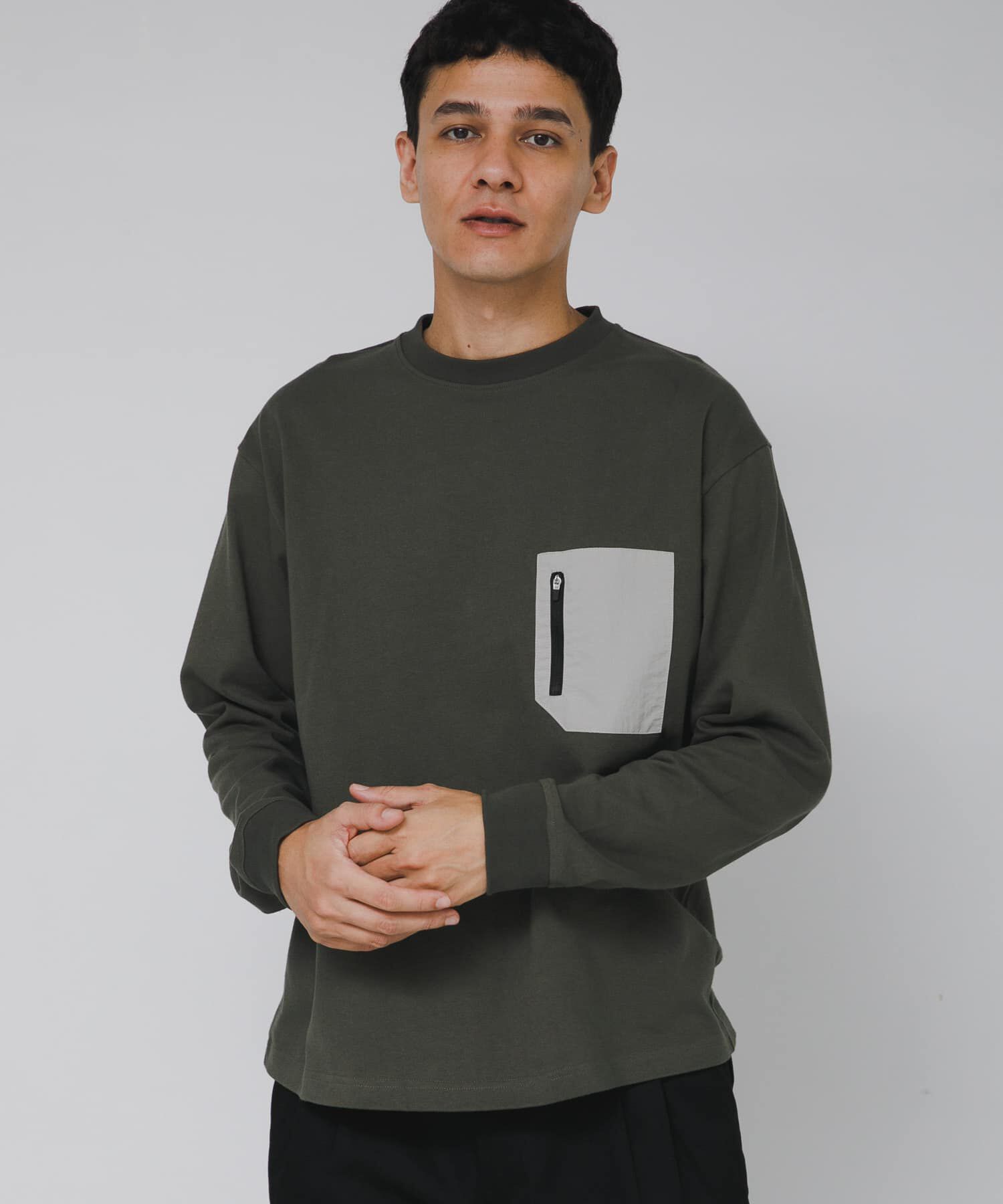 Sonny Label 「ヘビーウェイトナイロン布帛ポケットロングスリーブTシャツ」|Tシャツ・カットソー|