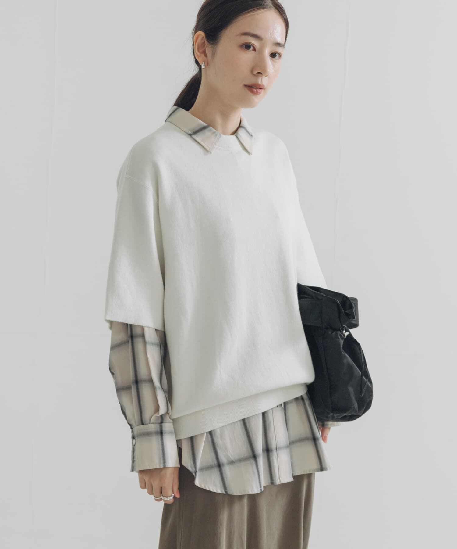 URBAN RESEARCH「コットンカシミヤハーフスリーブニット」|ニット・セーター|オフホワイト