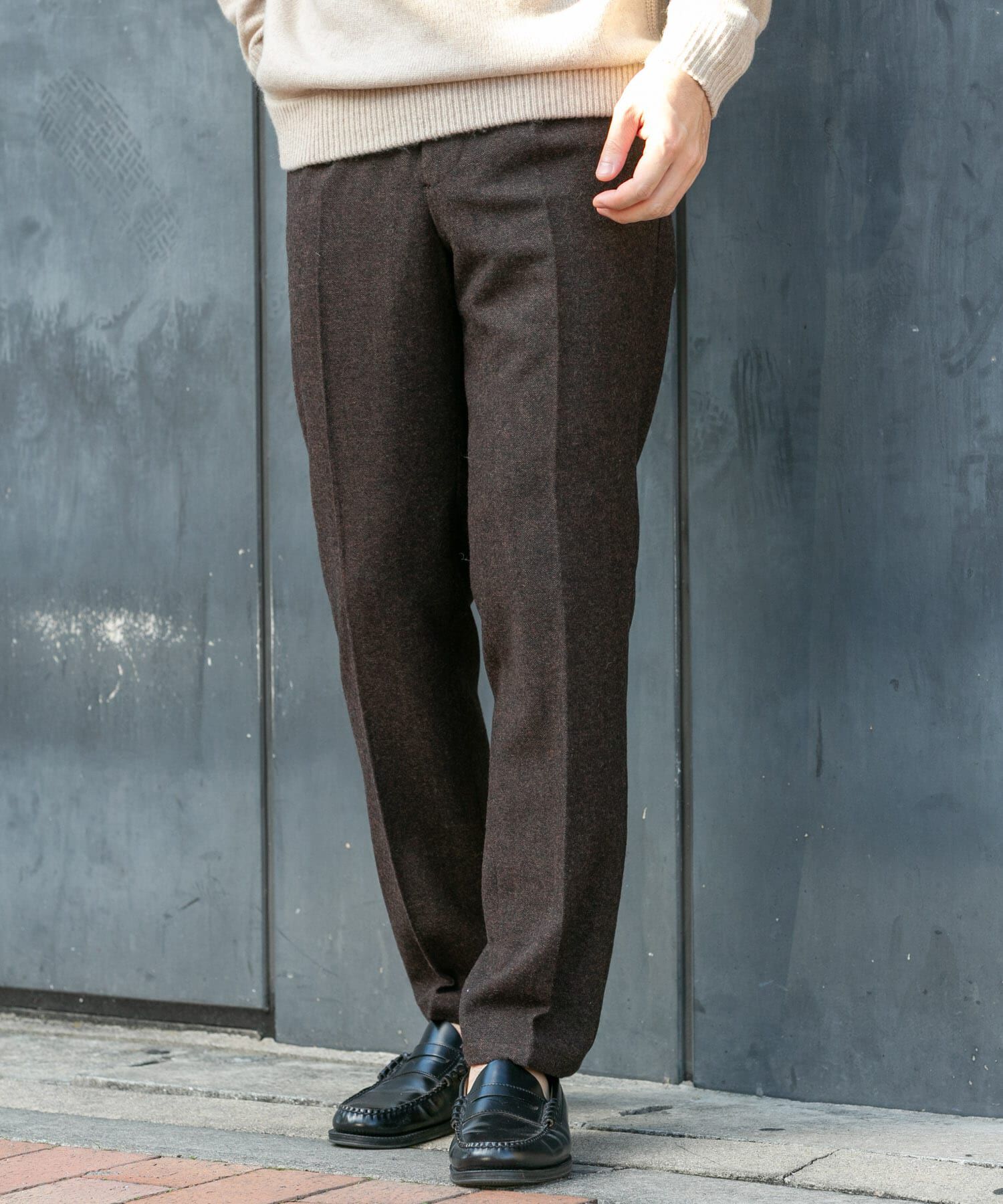 URBAN RESEARCH ROSSO「『XLサイズあり』ウールツイードテーパードパンツ」|その他|ダークブラウン