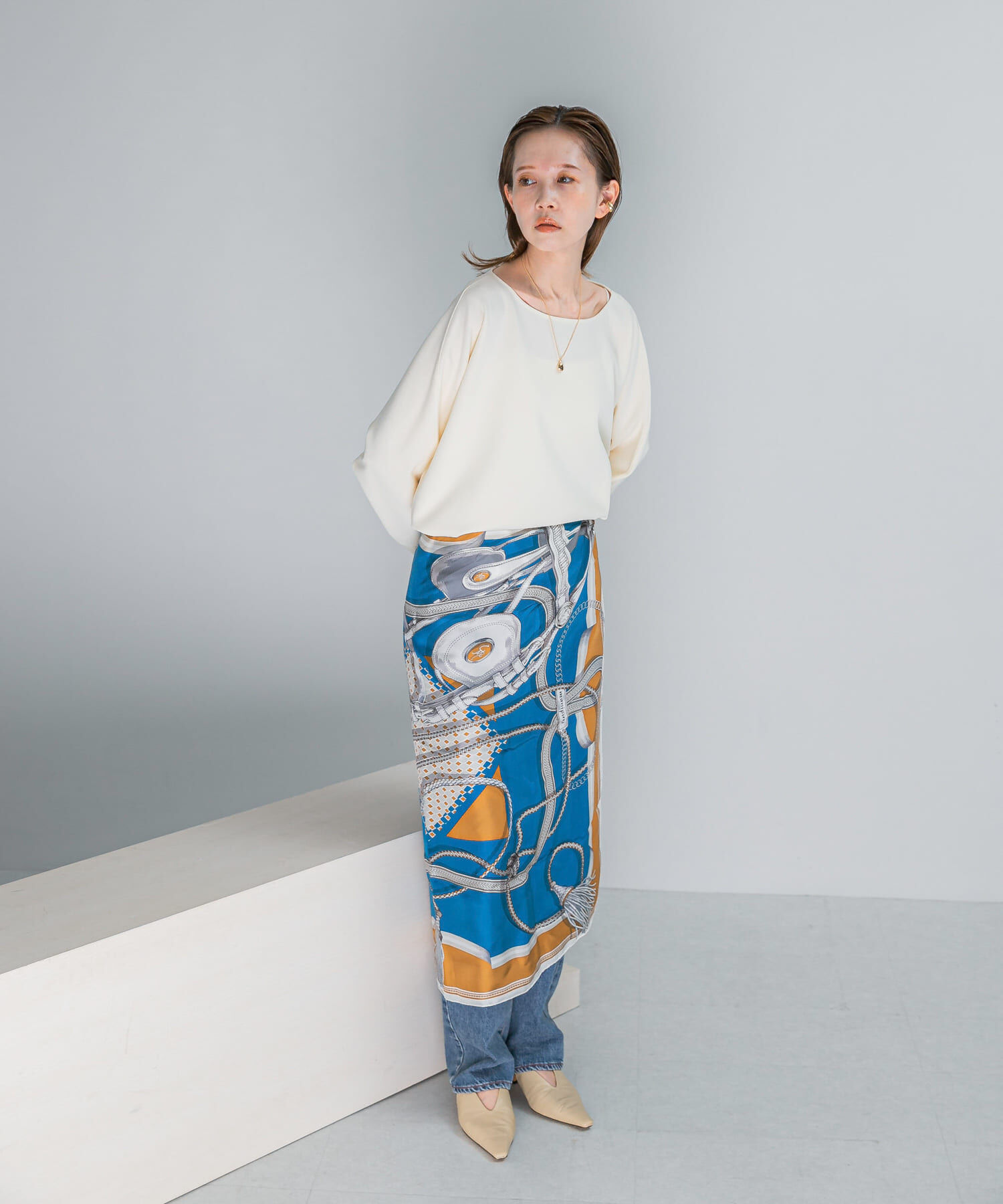 URBAN RESEARCH ROSSO「ニットジョーゼットドルマンプルオーバー」|シャツ・ブラウス|