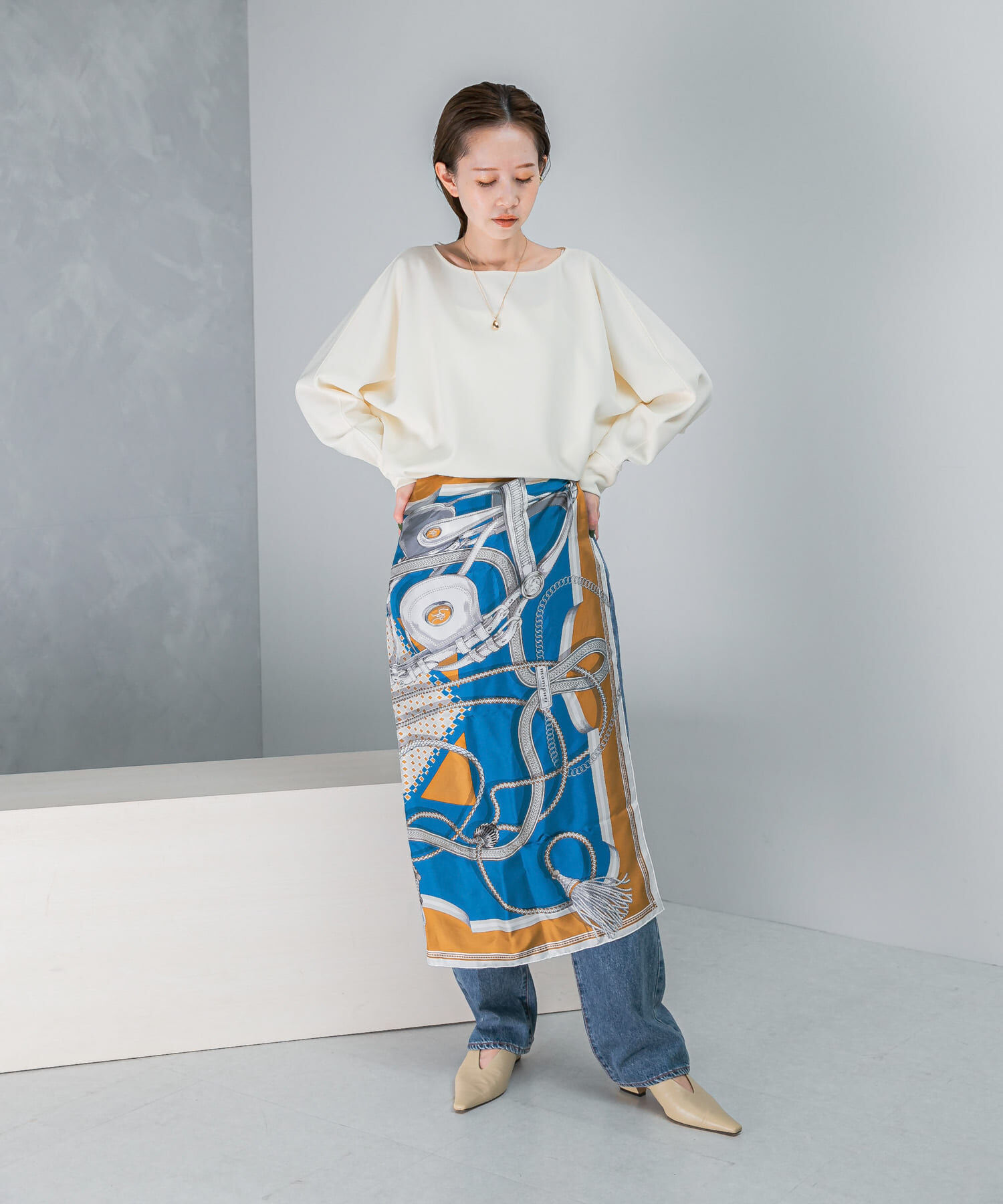 URBAN RESEARCH ROSSO「ニットジョーゼットドルマンプルオーバー」|シャツ・ブラウス|