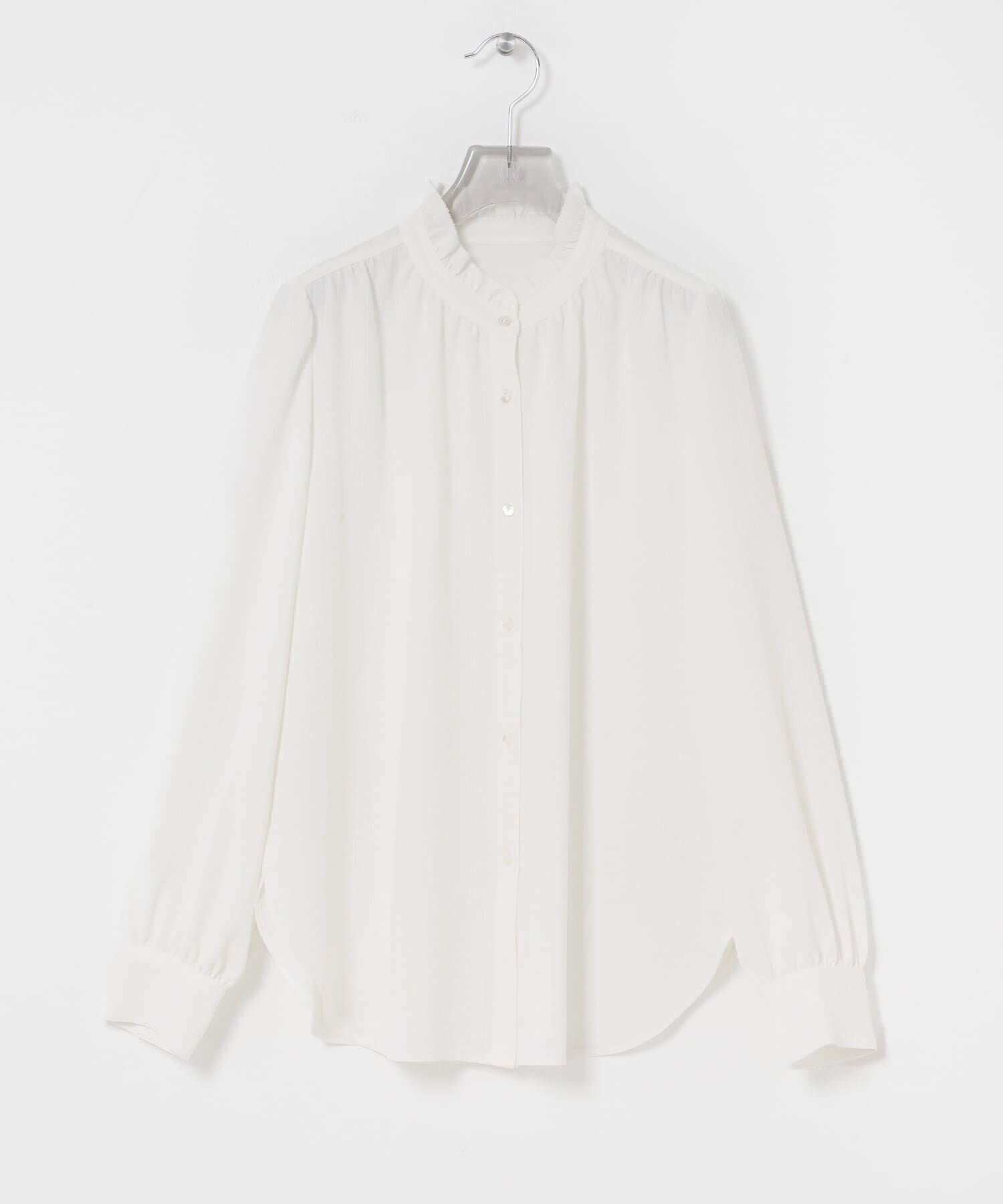 URBAN RESEARCH「ドビーストライプフリルブラウス」|シャツ・ブラウス|