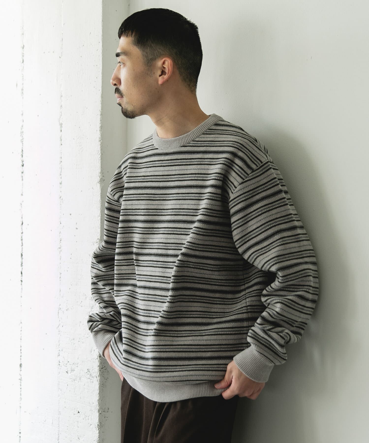 URBAN RESEARCH DOORS「モールマルチボーダーニット」|ニット・セーター|