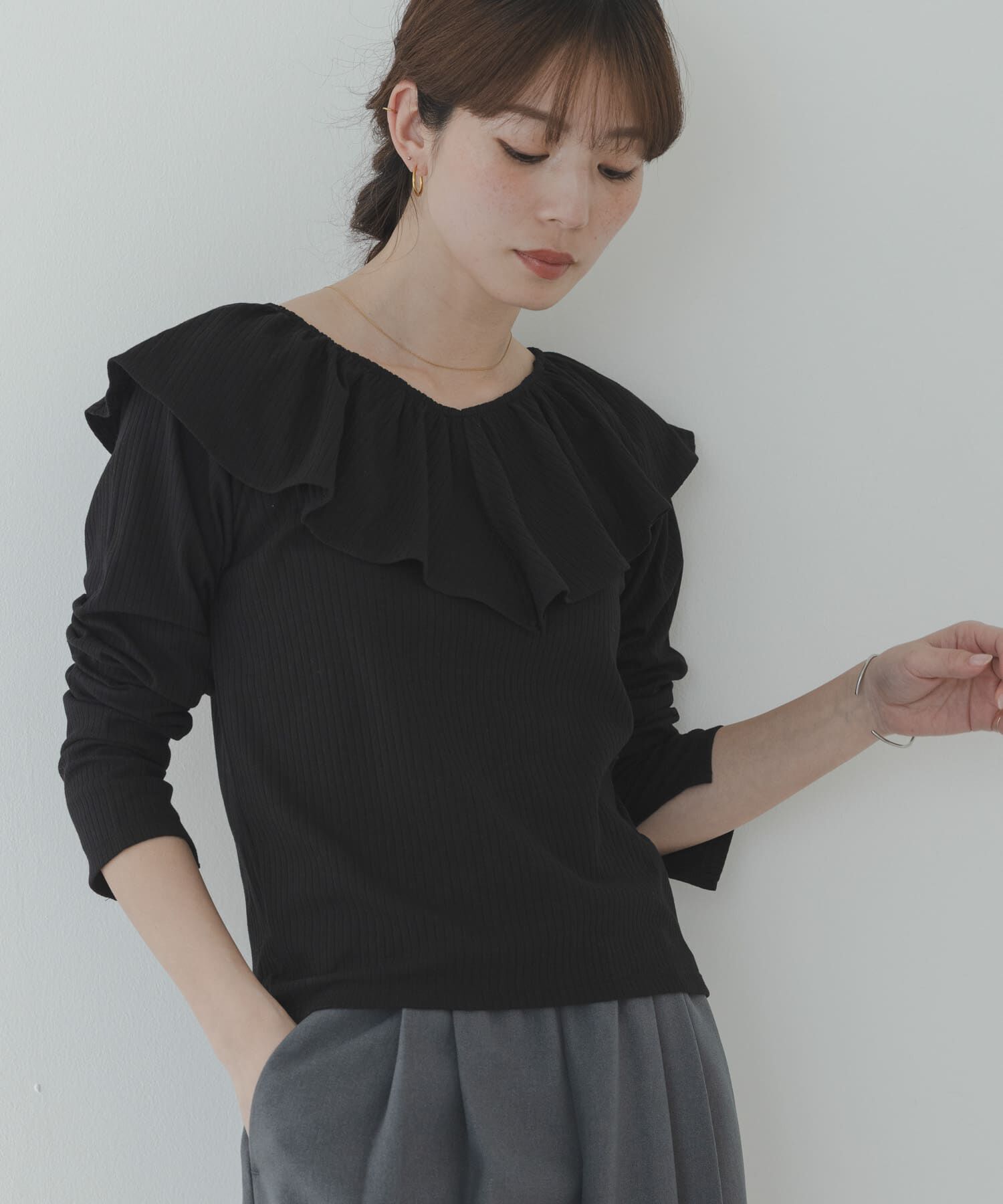 Sonny Label 「『WEB限定』フリルカラーテレコプルオーバー」|Tシャツ・カットソー|