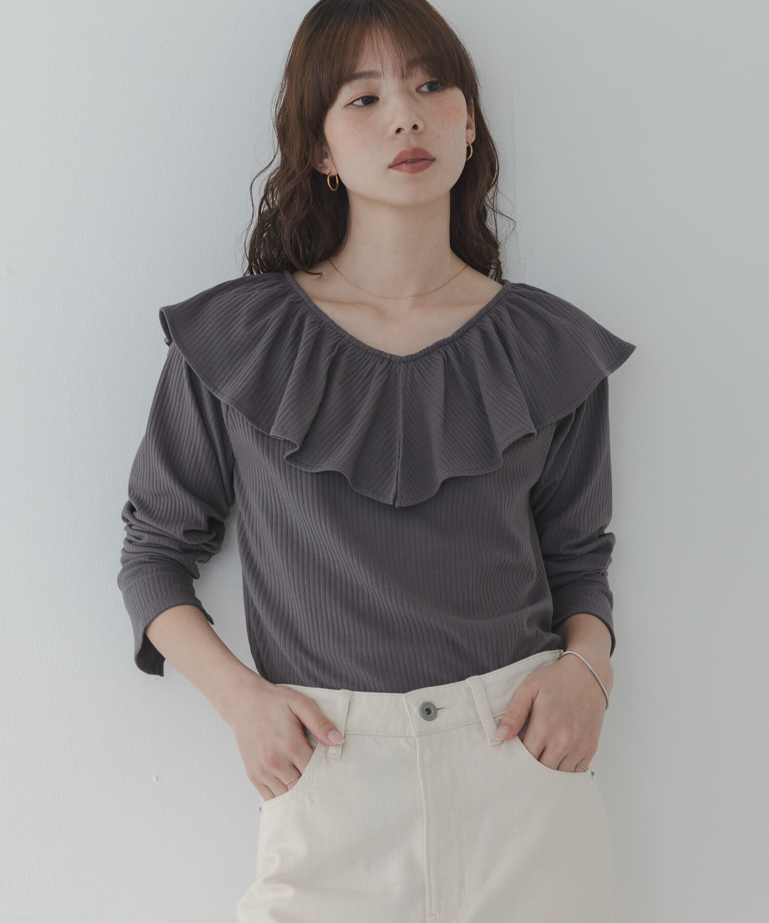 Sonny Label 「『WEB限定』フリルカラーテレコプルオーバー」|Tシャツ・カットソー|