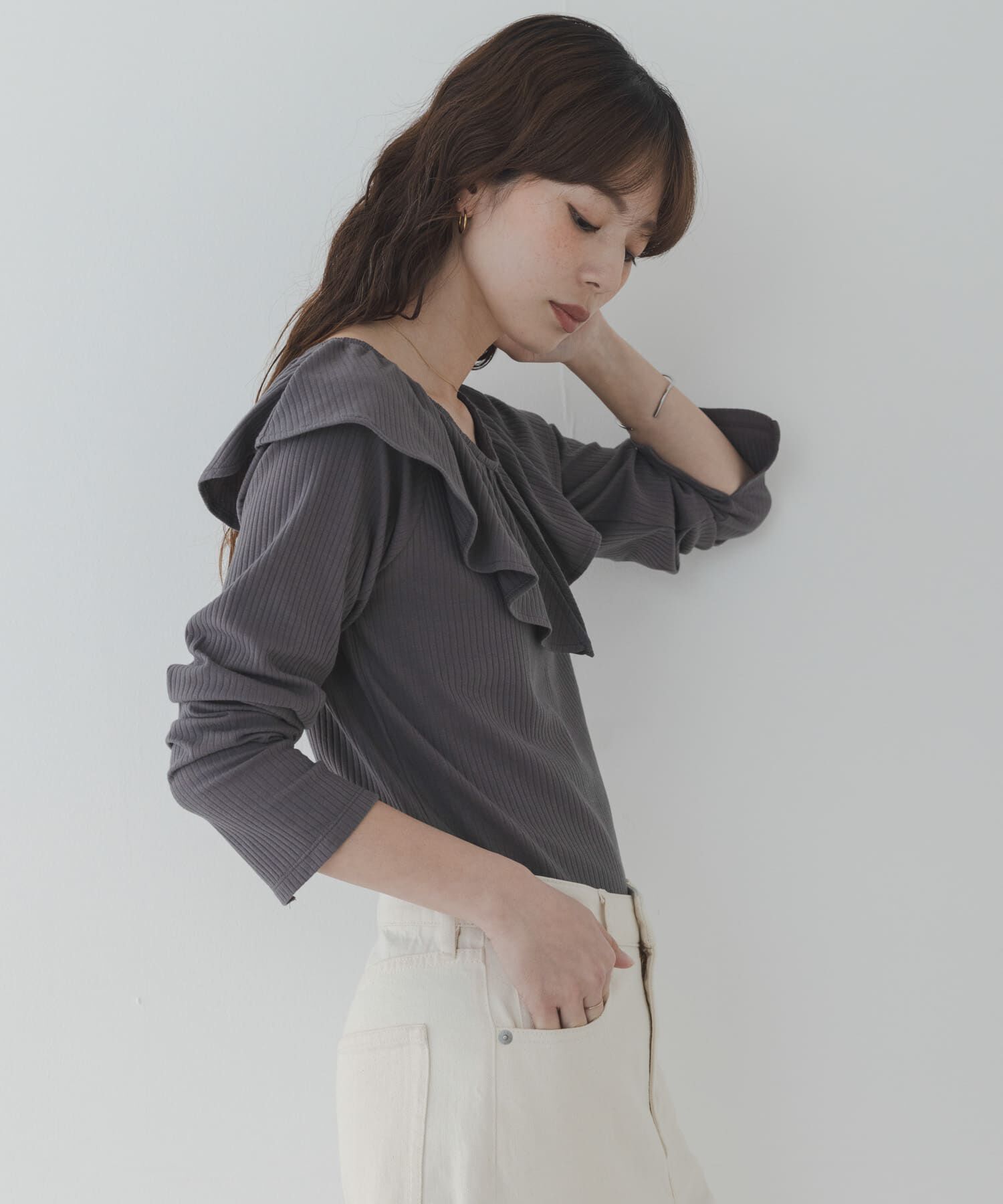 Sonny Label 「『WEB限定』フリルカラーテレコプルオーバー」|Tシャツ・カットソー|