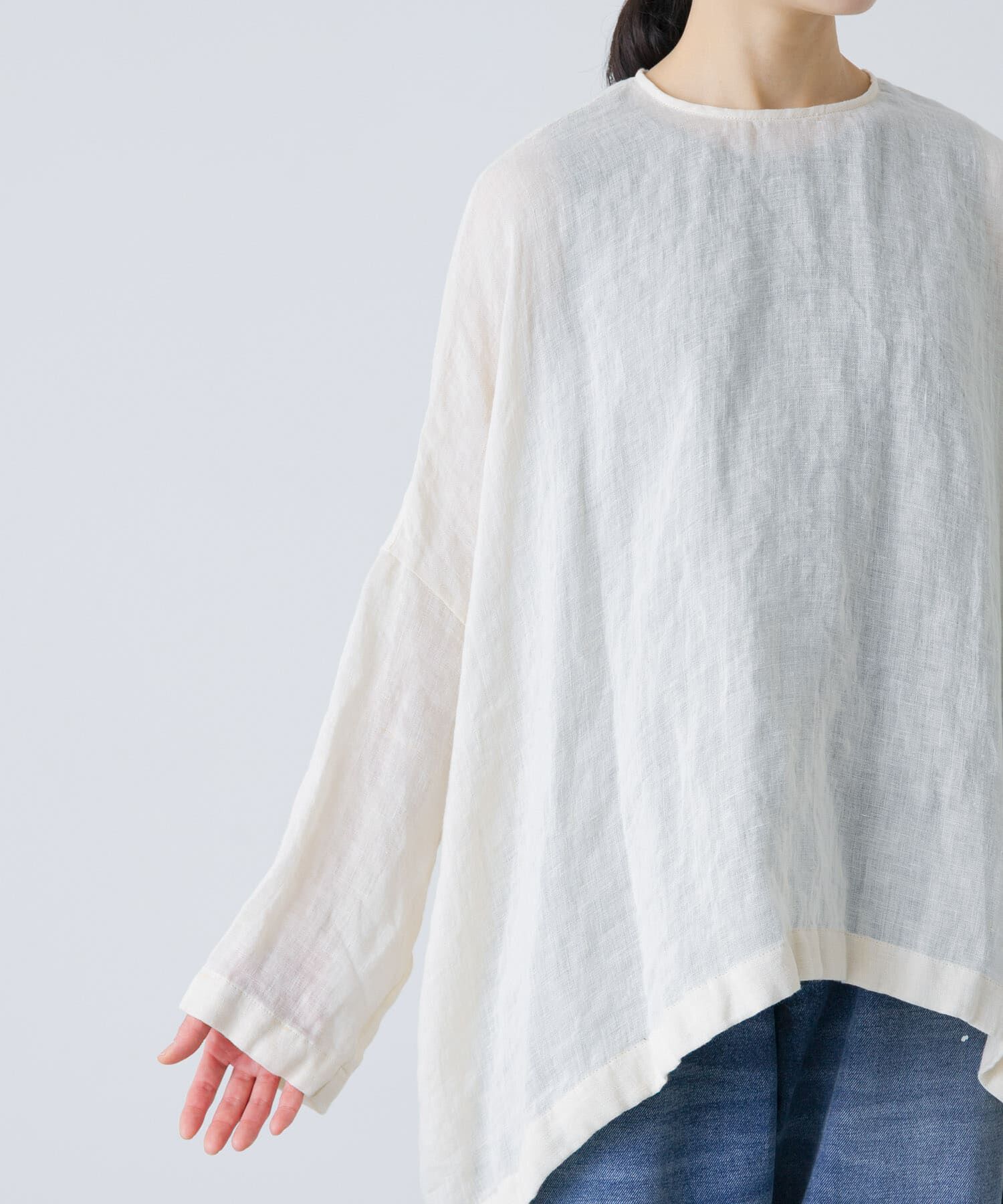 かぐれ「リネンボイルワイドプルオーバー」|シャツ・ブラウス|