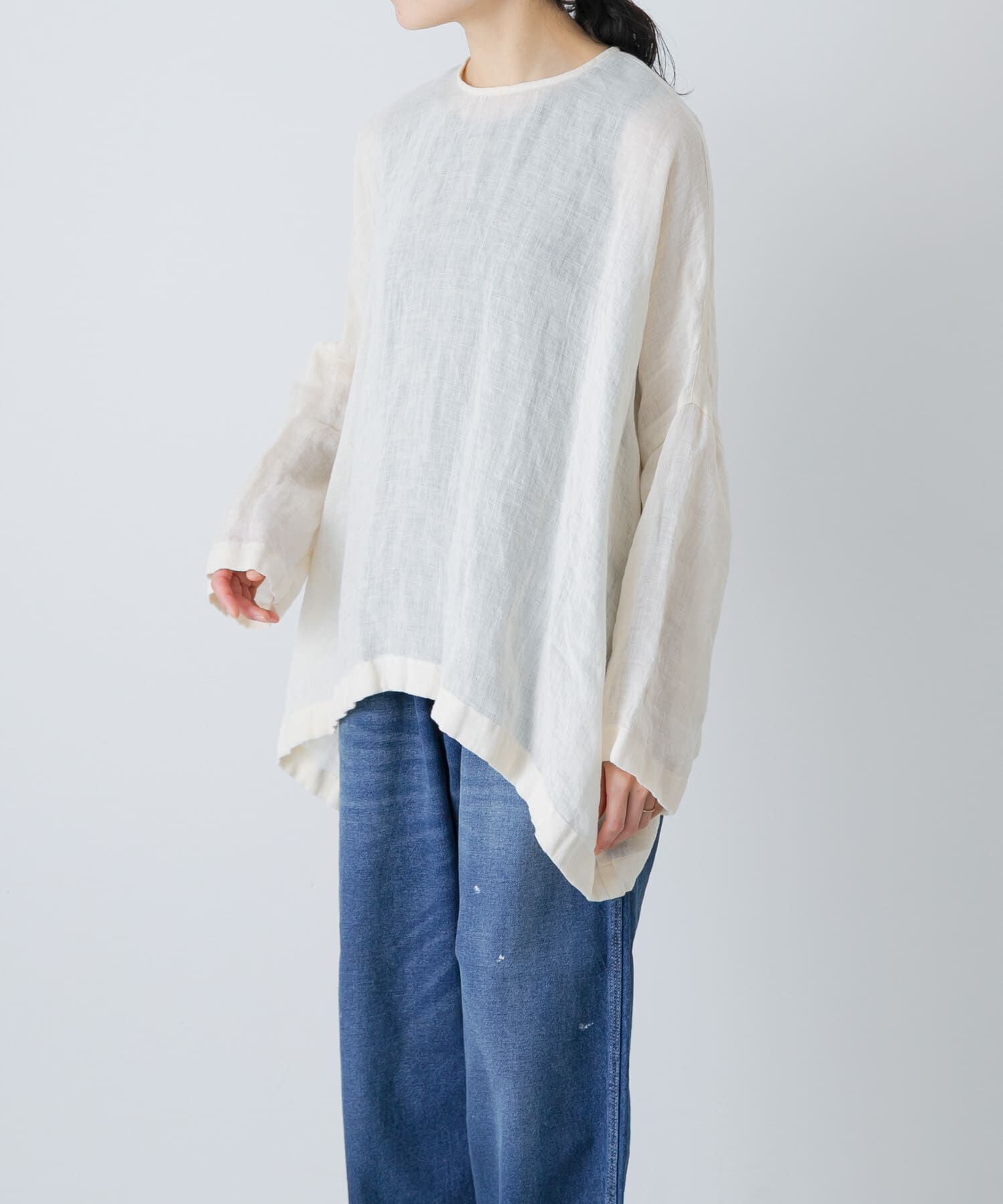 かぐれ「リネンボイルワイドプルオーバー」|シャツ・ブラウス|