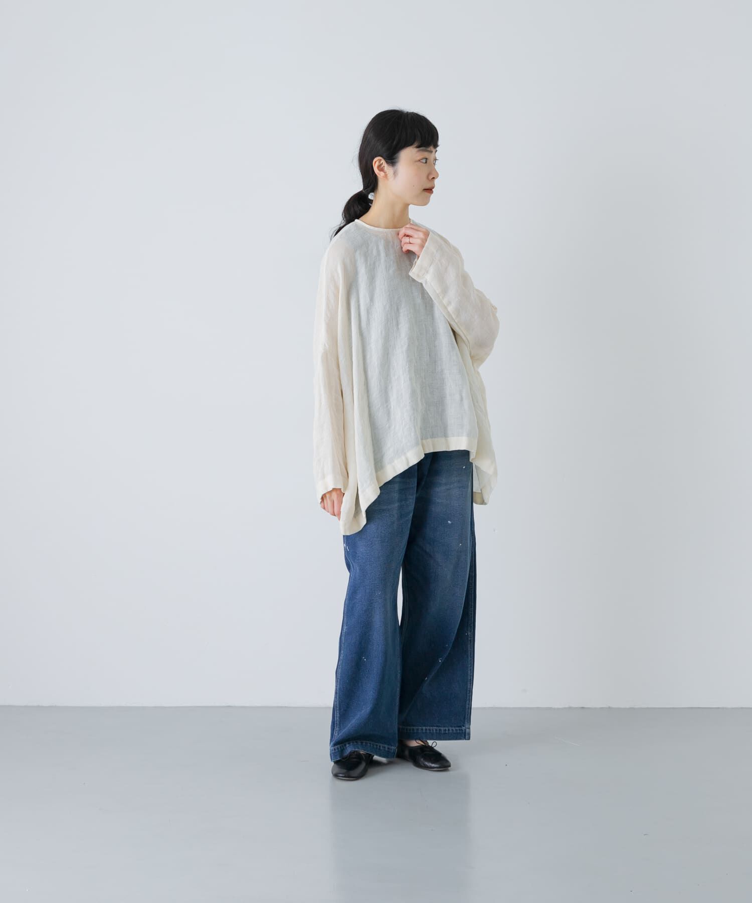 かぐれ「リネンボイルワイドプルオーバー」|シャツ・ブラウス|